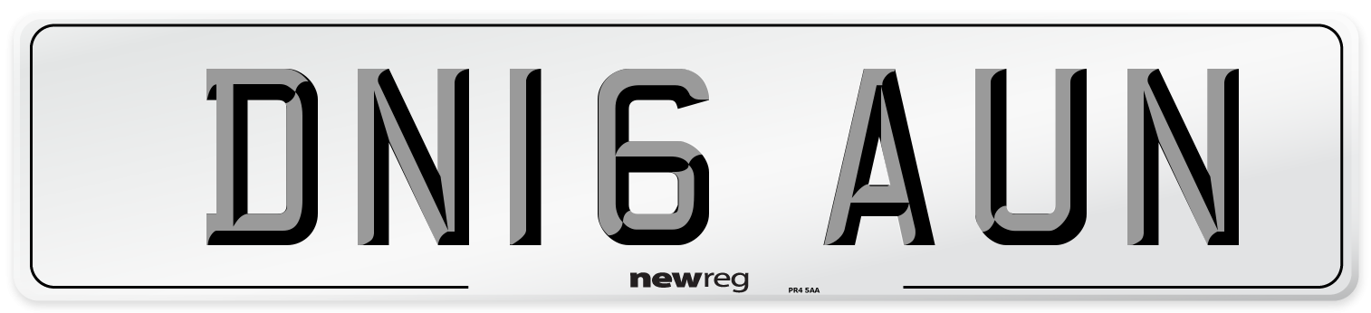 DN16 AUN Number Plate from New Reg